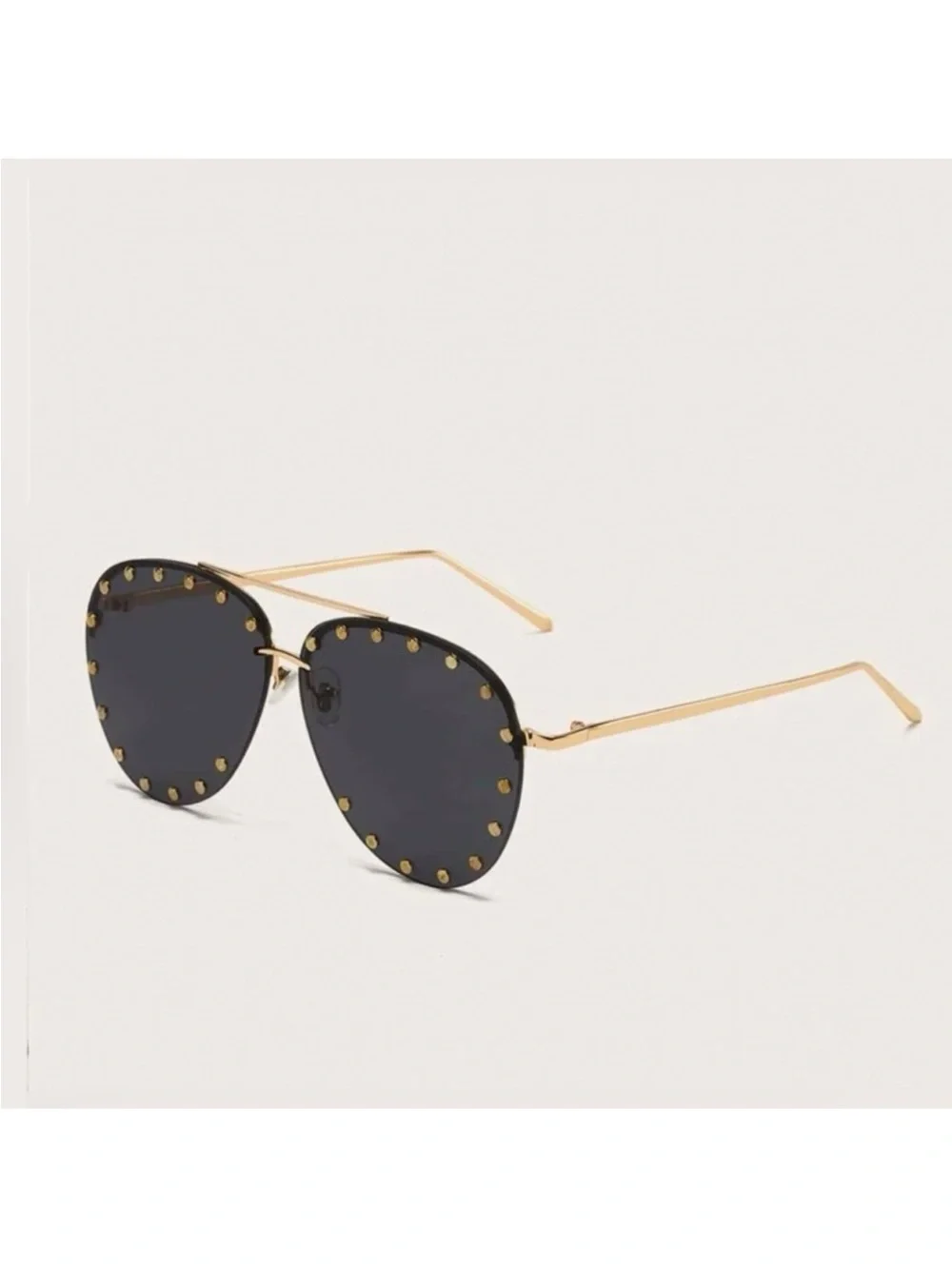 New Studded Gold Aviator Sunglasses